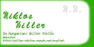 miklos willer business card